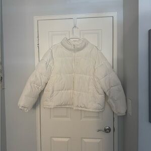 Forever 21 Women's White Puffer Jacket
